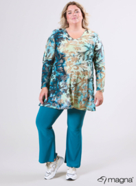 Long Sleeve A-Line Tunic (B-2401-MSH) U51048-Fall Leaves Petrol
