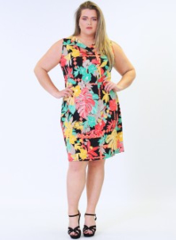 (C-9030-print) Crossed Detail Dress