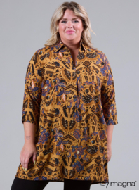 Tuniek met zakken (C-9003-LVIS-print) U83065-Oriental FLower Oker