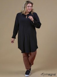 Tunic with frill elements (C-2308) 001-Zwart