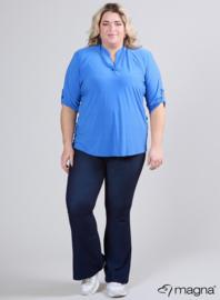 Roll Sleeve Top (B-9001) 071-Dr.Sky Blue