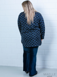 Oversized Button Down Blouse (ME-BL-1002-SFPR) X44017-Dots Blue