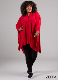 Oversized Tuniek/Ponncho (ZF-PO-1002)  015-Rood