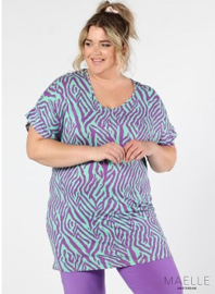 Oversized Shirt (ME-TU-1015) Y02021-Graphical Zebra Purple