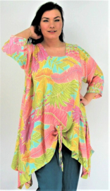 Tuniek Birgit string (82-4884) LPink-Green Bld