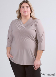 V-Pleated Shirt (B-2501) 014-Sand