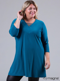 Relaxed V-Strap tunic (C-2320) 048-Petrol