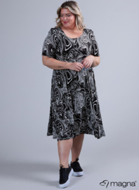 Long A-Line Dress (C-2203-VP) 20001-Flowing Waves BW