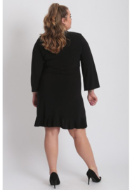 Wikkel Tuniek-Jurk  met rouche (N-8006) 001-Zwart *