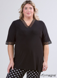 Wide Lace Detail A-Line Shirt (B-2423) 001CIR-Black Circle