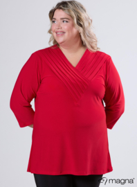 V-Pleated Shirt (B-2501) 015-Rood