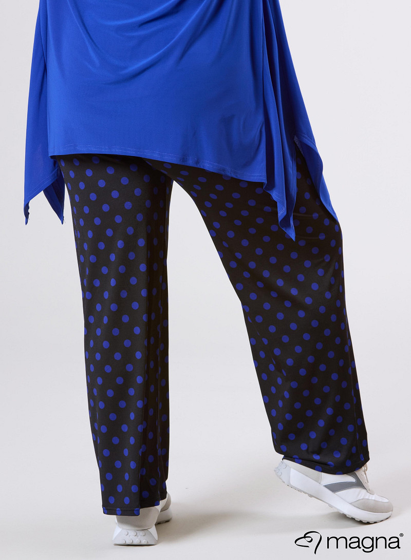 Broek Basic (D-03-PR) 411060-Medium Polka Royal Blue