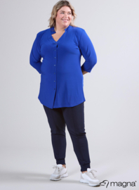Button Tunic V-Shaped Neckline (C-2506) 060-Royal Blue