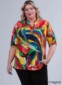 Roll Sleeve Top (B-9001-PR) V22048-Paint Wavers Red/Petrol