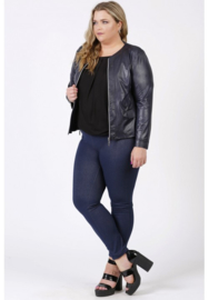 Kort Leather Look jasje (K-31-LL) 017-Marine*