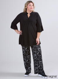 Flared Sleeves Relaxed Tunic (C-2503) 001-Zwart