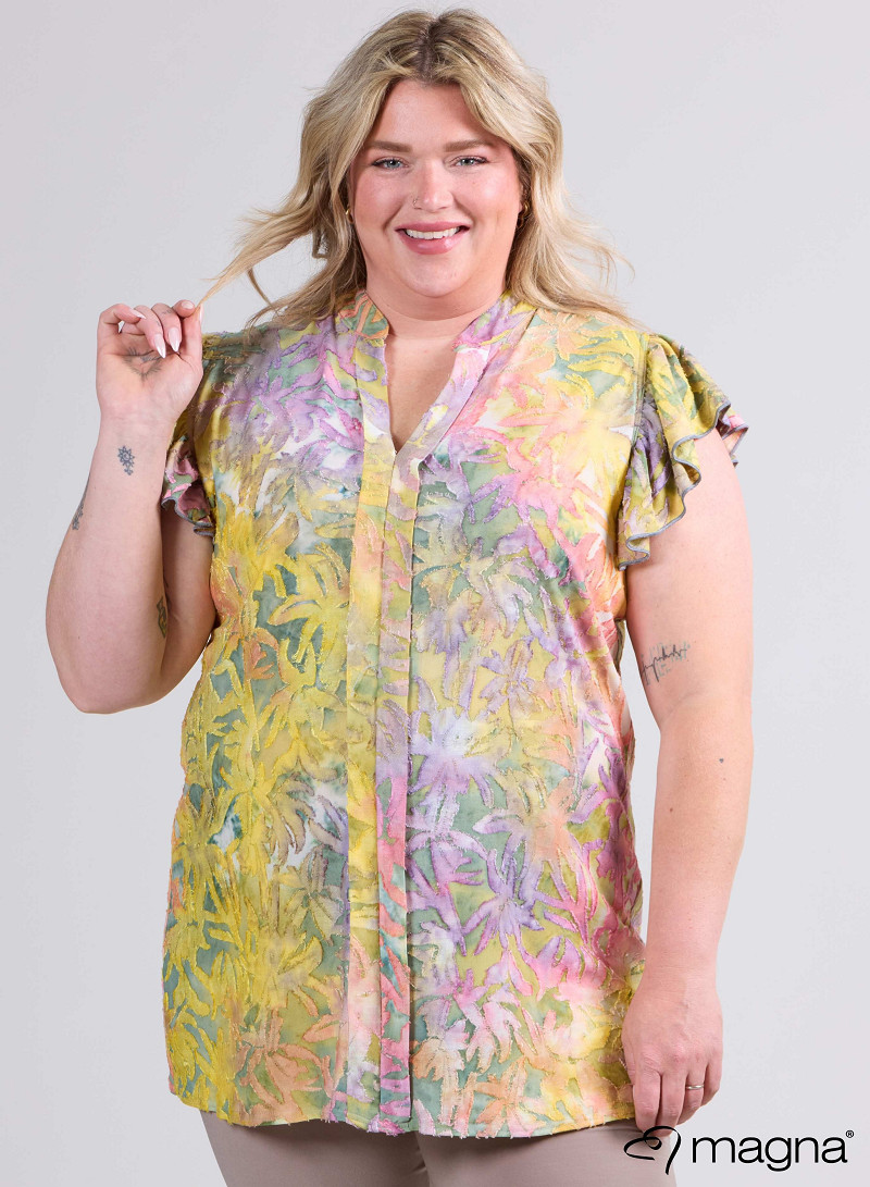 Sleeveless Frill Tunic (C-2305-MSH) T85007-Bush Yellow