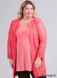 Open Lace Cardigan (N-2501) 066-Coral