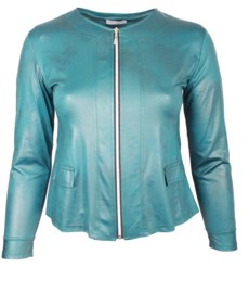 Kort Leather Look jasje (K-31-LL) 048-Petrol *
