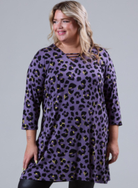 Relaxed V-Strap tunic (C-2320-VP) U86024 Cheetah Purple-Lime