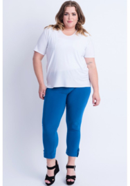 Legging met omslag en knoop (F-03) 016-Cobalt Blauw