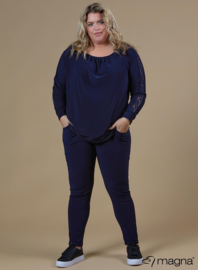 Lace Detailed Slowy Top (B-2319) 017-Marine