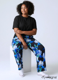 Broek Basic (D-03-PRINT) T29060-Floral Blue-Green