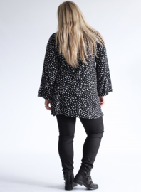 Tuniek Viscose Print Leather Look/Solid (C-2024) 000401-Painted Polka Black