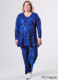 Long Sleeve A-Line Tunic (B-2401-MSH) U51060-Fall Leaves Royal Blue