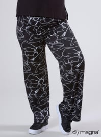 Broek Basic (D-03-PR) U36001-Scribble BW