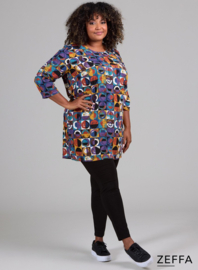 Simple Tunic  (ZF-TU-1005-LVP) U70048-Modern Art Petrol