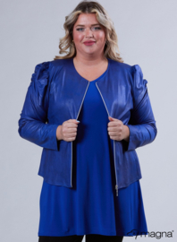 Kort Leather Look Puff Shoulder Jacket (K-2401-LL) 060-Royal Blue