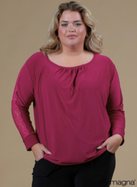 Lace Detailed Slowy Top (B-2319) 056-Dr.Fuchsia