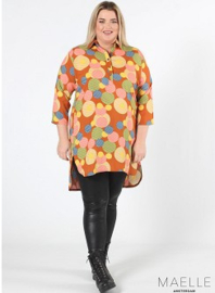 Buttoned Tunic (ME-TU-1005) Y65028-Circle Rust-Orange