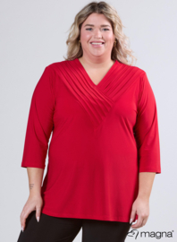 V-Pleated Shirt (B-2501) 015-Rood
