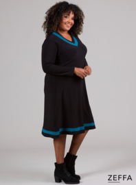 V-Element Dress (ZF-DR-1008-SOL) 048-Petrol