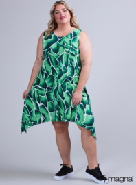 A-Shaped Sleeveless Split Dress (C-2323-PRINT) V12058-Soft Pebbles Green