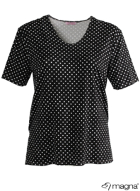 Shirt korte mouw (B-04PR) 001001-Clasic Polka Dot BW