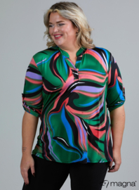 Roll Sleeve Top (B-9001-PR) W64021-Rainbow Purple