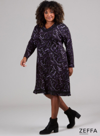 V-Element Dress (ZF-DR-1008-HVP) U72059-Brush Marks Purple