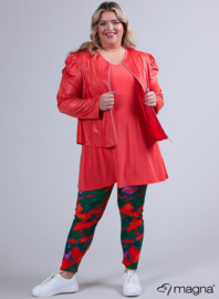 Kort Leather Look Puff Shoulder Jacket (K-2401-LL) 066-Coral