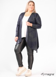Leather Look Bolero lange mouw (A-74) 017-Marine