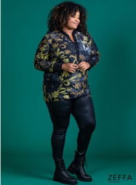 Stretchy Chiffon Blouse (ZF-BL-1001-CHP)  X70031-Jungle Tie Dye Green
