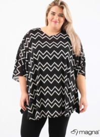 Poncho WINGS chiffon print (M-0004-CHPR) 310001-BW Zig Zag