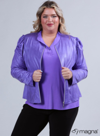 Kort Leather Look Puff Shoulder Jacket (K-2401-LL) 021-Paars