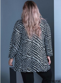 Tuniek Viscose Print Leather Look/Solid (C-2024) X88001-Animalistic BW