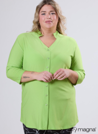 Button Tunic V-Shaped Neckline (C-2506) 008-Lime Green