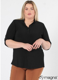 Roll Sleeve Top (B-9001) 001-Zwart