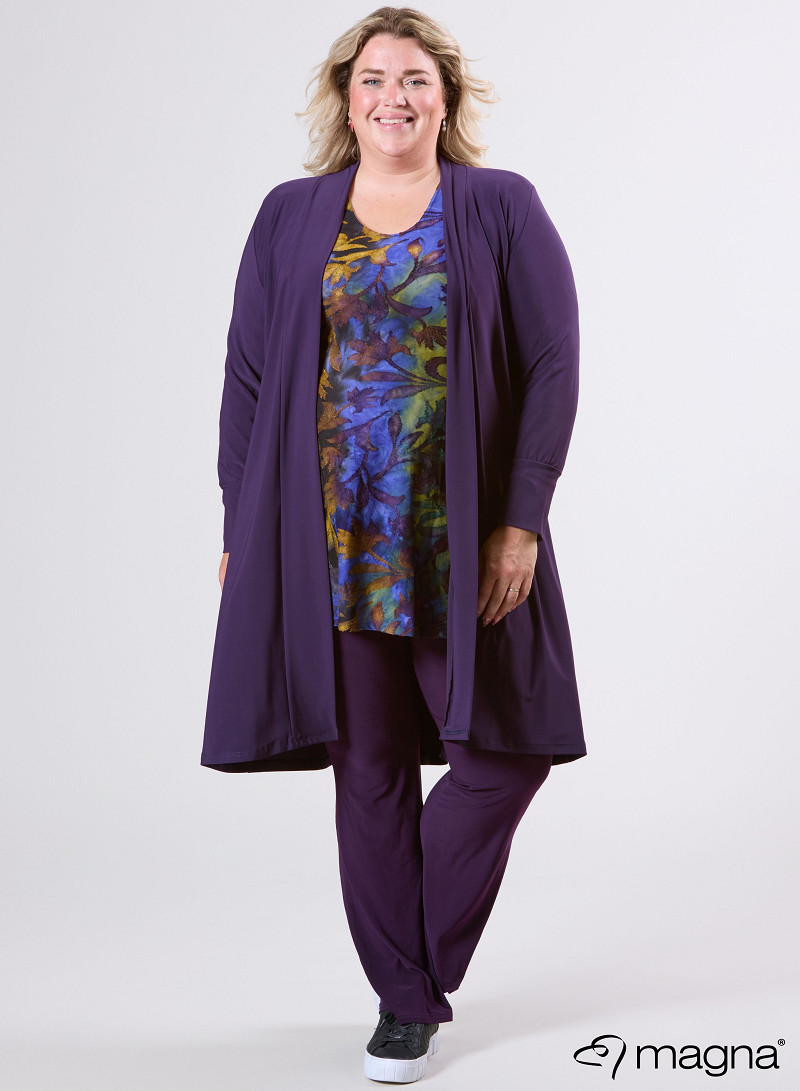 Open Front Loose Cardigan (N-2201) 059-Dr.Purple