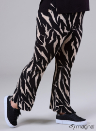 Relaxed Pocket Flared Pants (D-2403-PRINT) W15014-Big Dark Zebra Sand